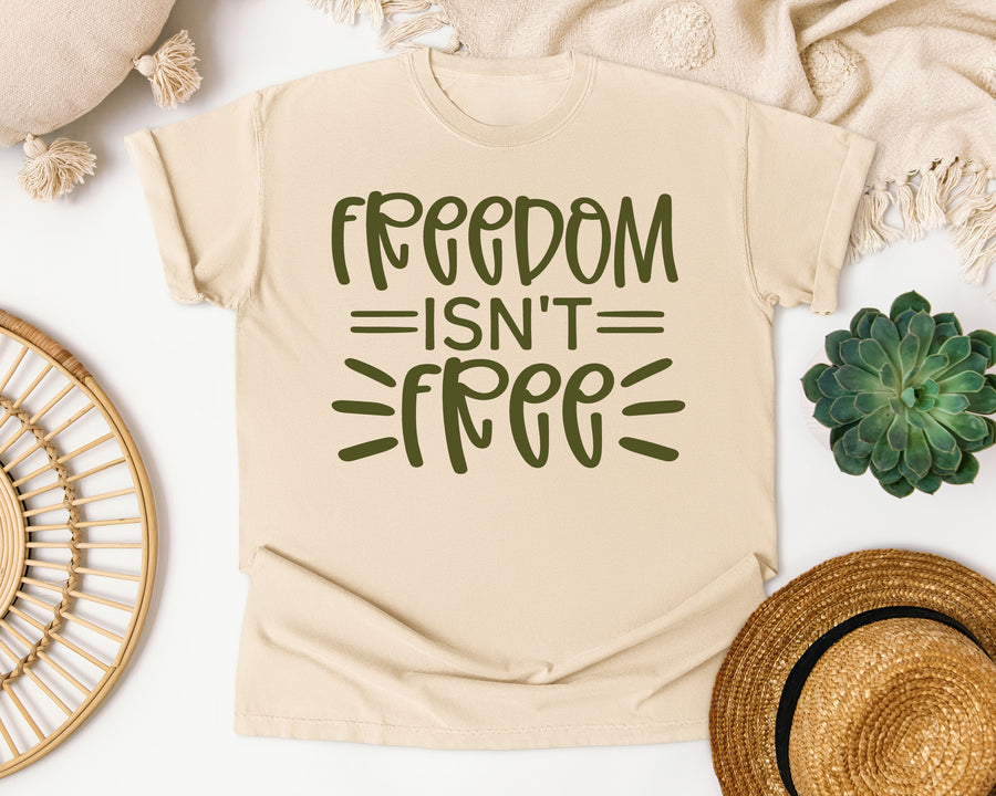 Freedom Isn't Free Brown 2 graphic tee in Ivory