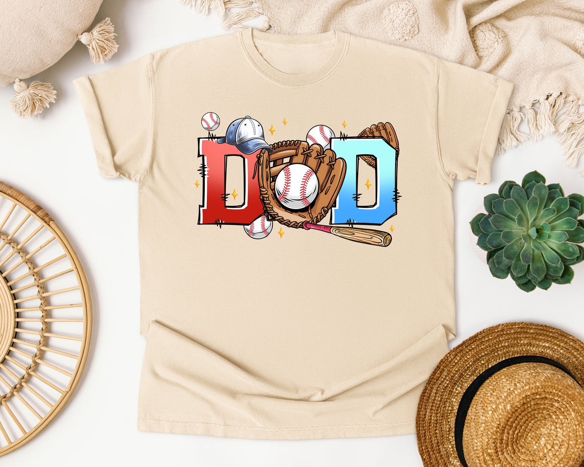 Baseball Dad Glove And Bat graphic tee in Ivory