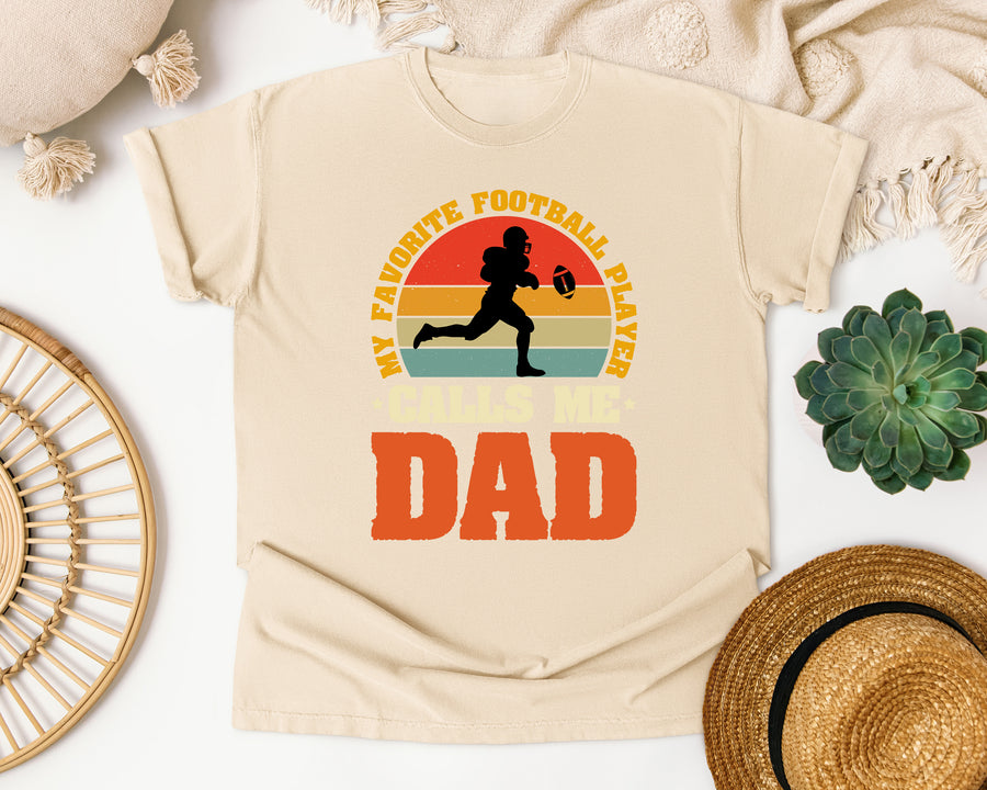 My Favorite Football Player Calls Me Dad graphic tee in Ivory