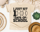I Just Hit 100 Days Of School Baseball graphic tee in Ivory