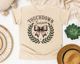 Touchdown Season Bow Wreath graphic tee in Ivory