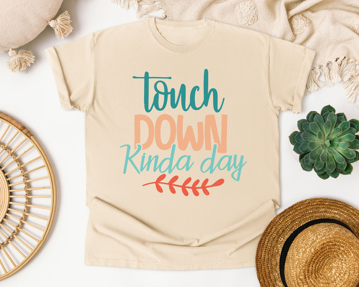 Touch Down Kinda Day Teal graphic tee in Ivory
