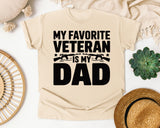 My Favorite Veteran Is My Dad Grey graphic tee in Ivory