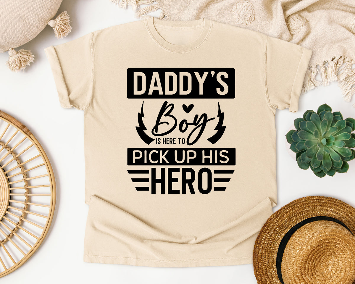 Daddy's Boy Is Here To Pick Up His Hero White graphic tee in Ivory