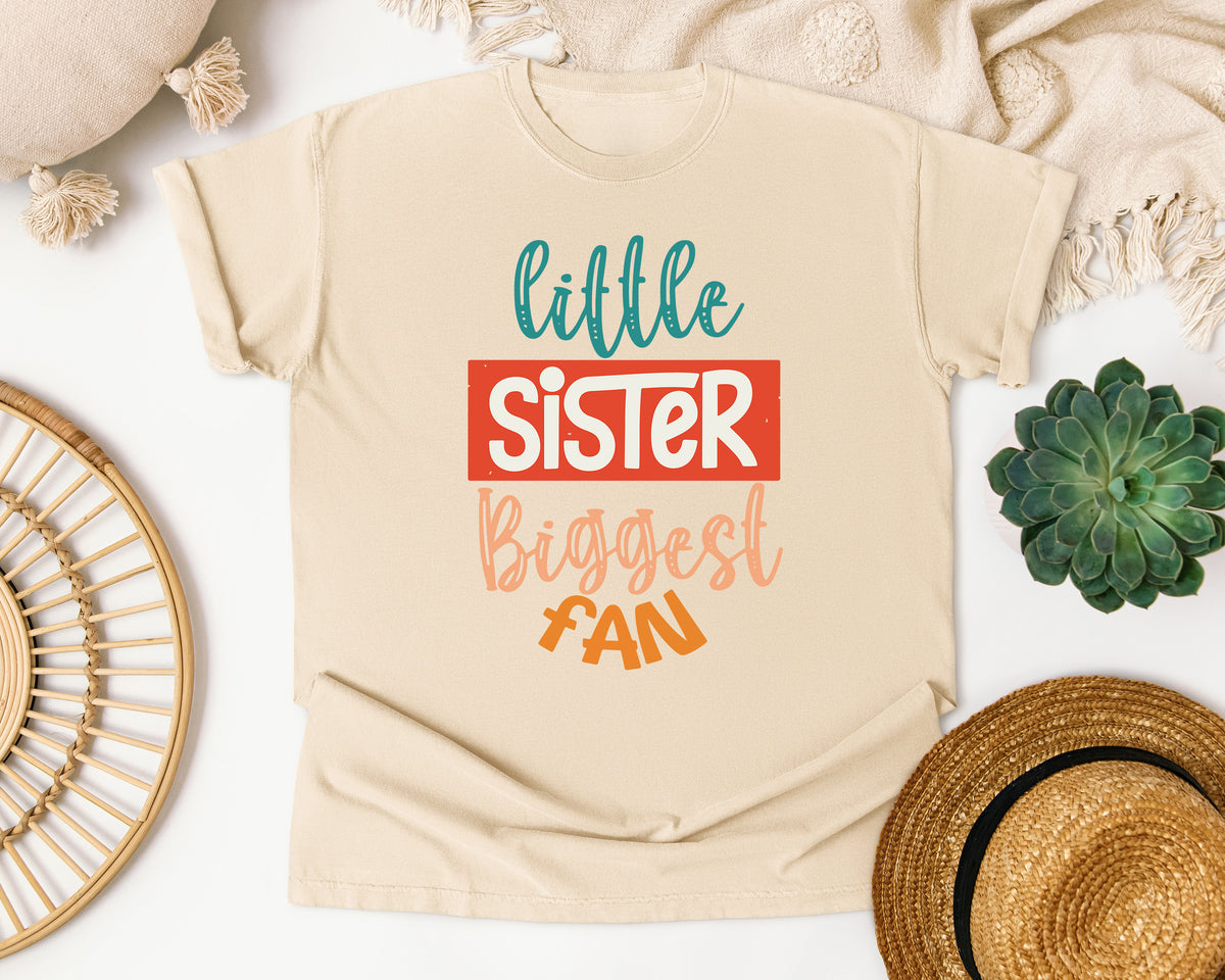 Little Sister Biggest Fan graphic tee in Ivory