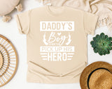 Daddy's Boy Is Here To Pick Up His Hero White 2 graphic tee in Ivory
