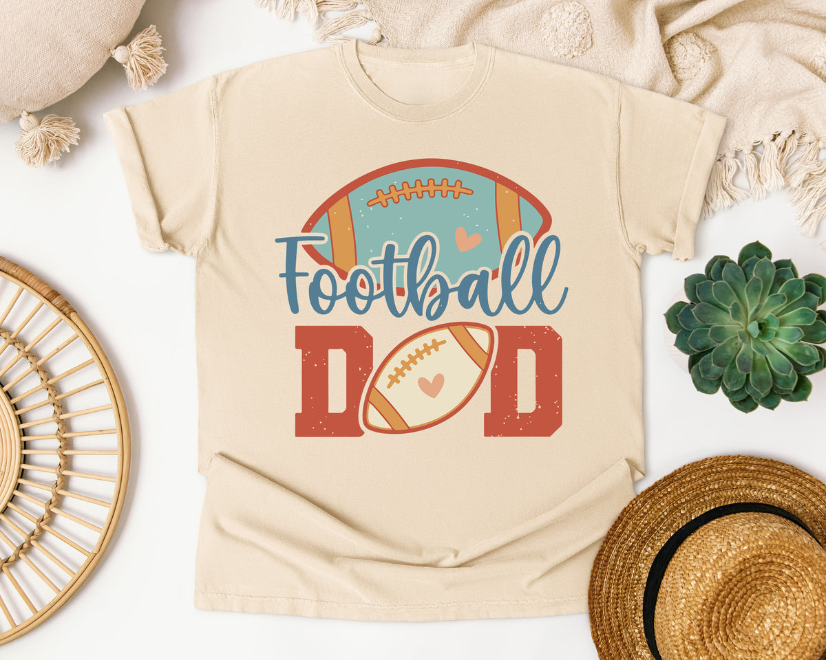 Football Dad Heart graphic tee in Ivory