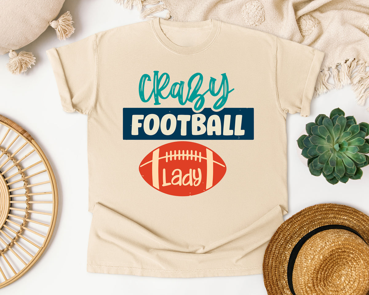 Crazy Football Lady graphic tee in Ivory