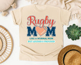 Rugby Mom Like A Normal Mom But Louder And Prouder graphic tee in Ivory