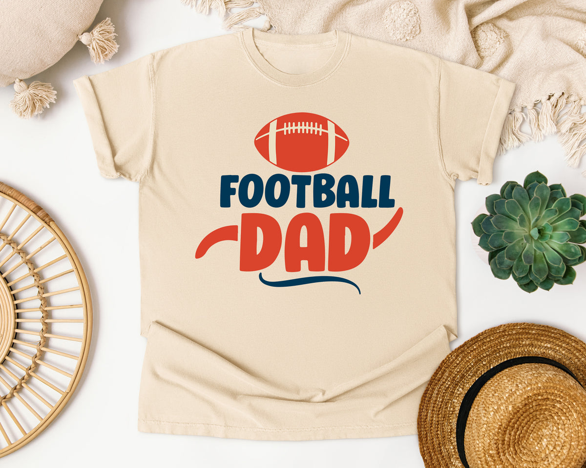 Football Dad Navy Script graphic tee in Ivory