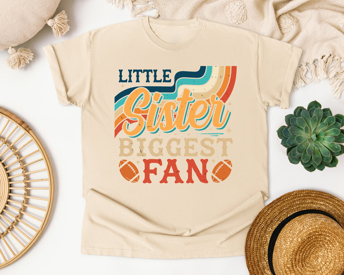 Little Sister Biggest Fan Rainbow graphic tee in Ivory