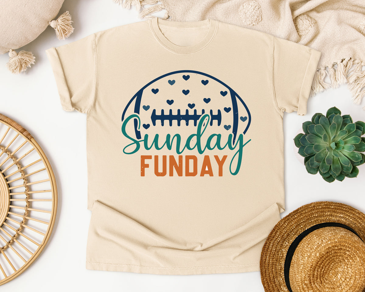 Sunday Funday Football Hearts graphic tee in Ivory