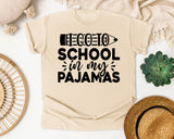 I Go To School In My Pajamas White graphic tee in Ivory