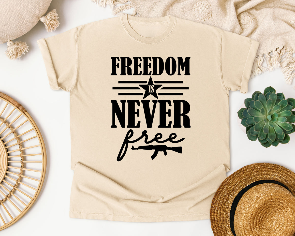 Freedom Is Never Free White graphic tee in Ivory