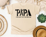 Papa If He Can't Fix It No One Can Black graphic tee in Ivory