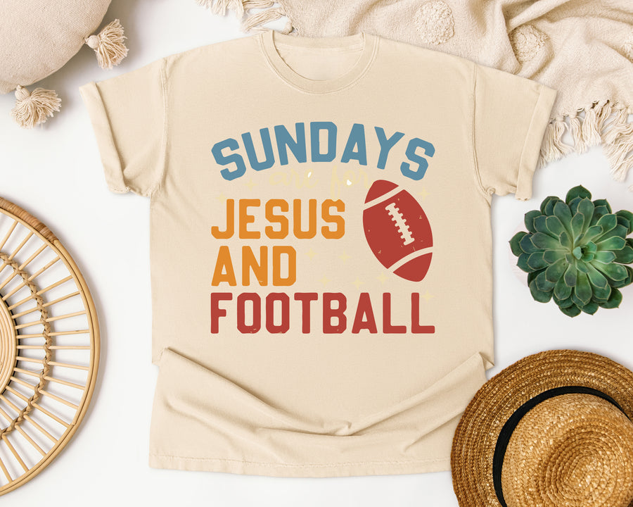 Sundays Are For Jesus And Football graphic tee in Ivory