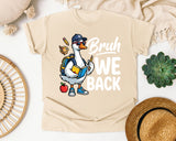 Bruh We Back Goose Light Print Graphic Tee graphic tee in Ivory