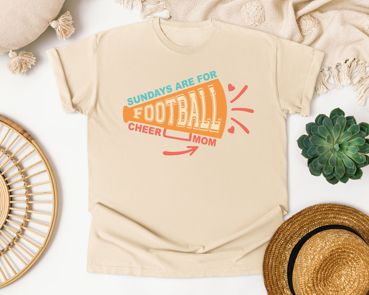 Sundays Are For Football Cheer Mom graphic tee in Ivory