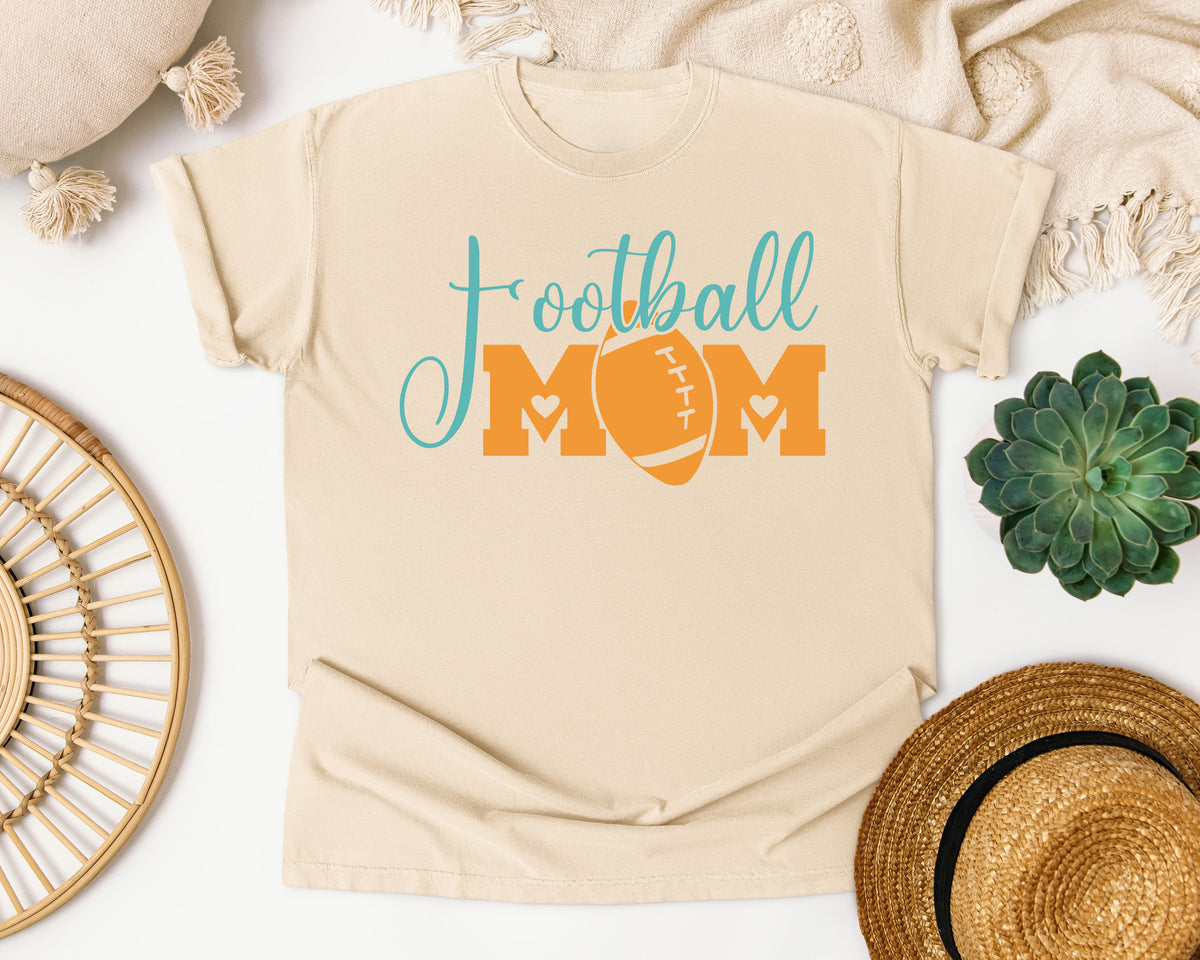 Football Mom Orange graphic tee in Ivory