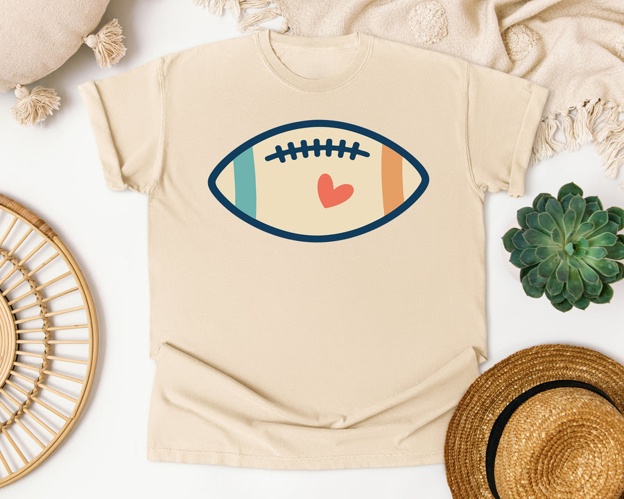 Football Cream Retro graphic tee in Ivory