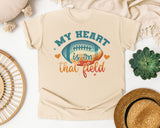My Heart Is On That Field Retro graphic tee in Ivory