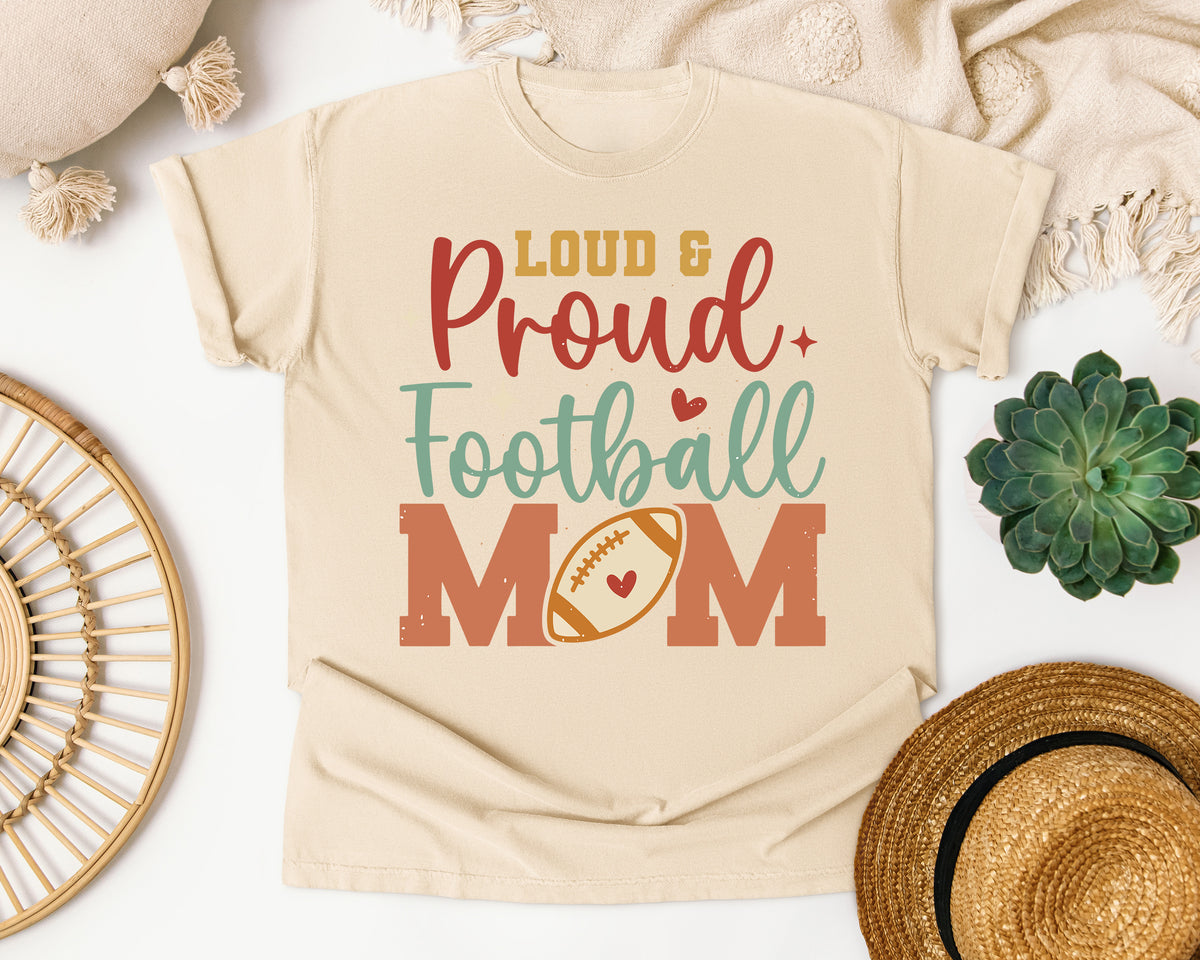 Loud And Proud Football Mom graphic tee in Ivory