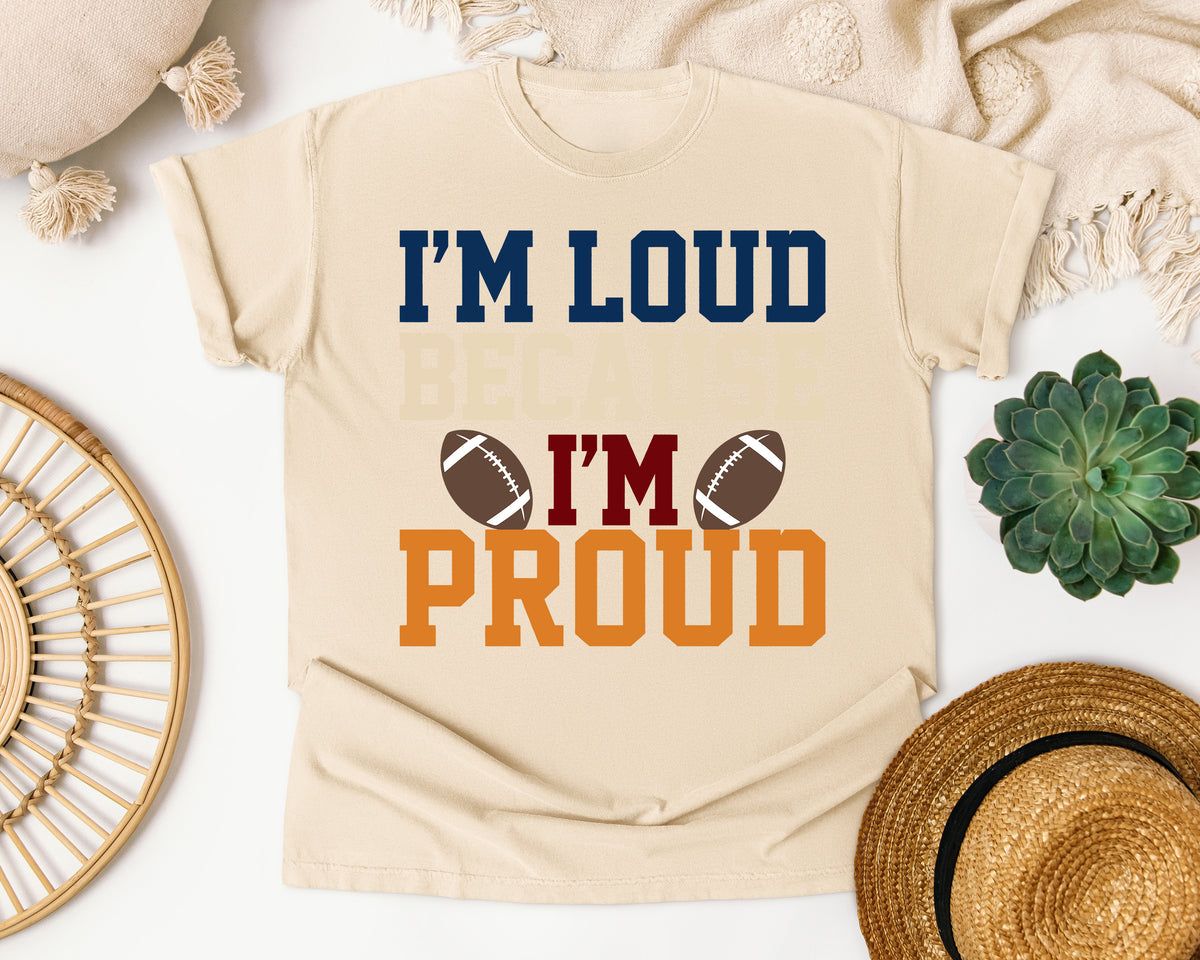 Im Loud Because Im Proud Navy graphic tee in Ivory