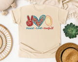 Peace Love Football Leopard graphic tee in Ivory