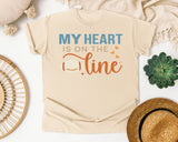 My Heart Is On The Line graphic tee in Ivory