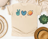Peace Love Football graphic tee in Ivory