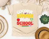 Goodbye Summer Hello School Light Print Graphic Tee graphic tee in Ivory