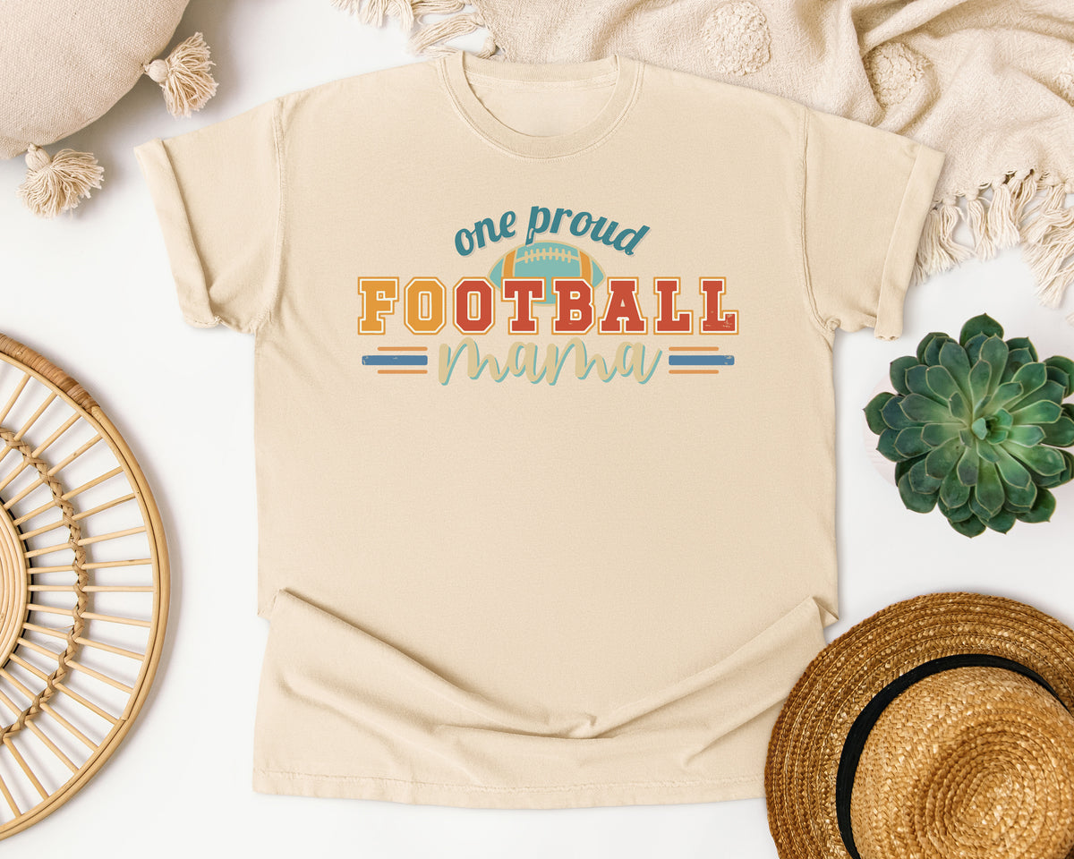 One Proud Football Mama graphic tee in Ivory