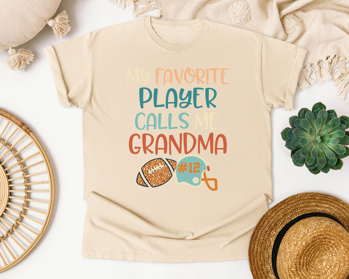 My Favorite Player Calls Me Grandma Pastel graphic tee in Ivory