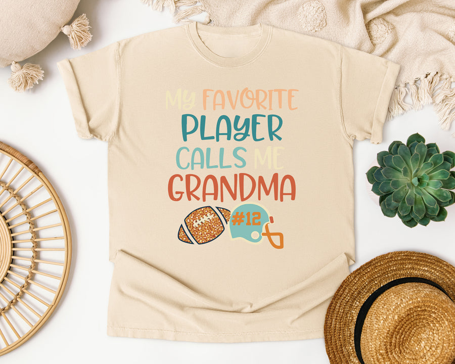 My Favorite Player Calls Me Grandma Pastel graphic tee in Ivory