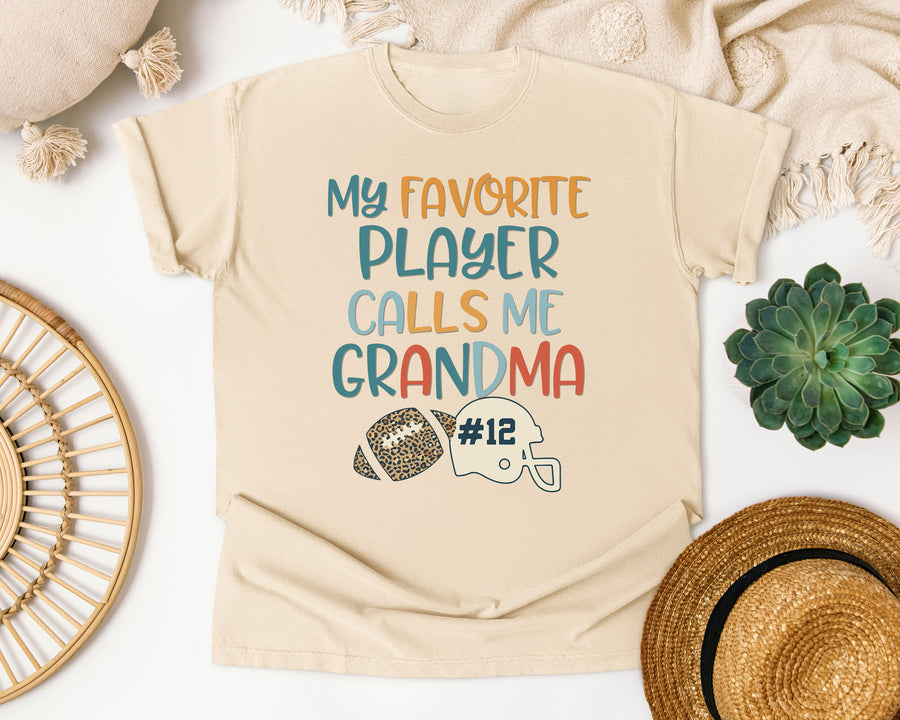 My Favorite Player Calls Me Grandma Retro graphic tee in Ivory