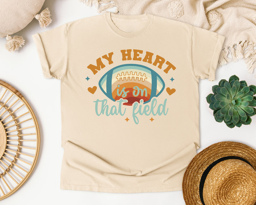 My Heart Is On That Field Orange graphic tee in Ivory