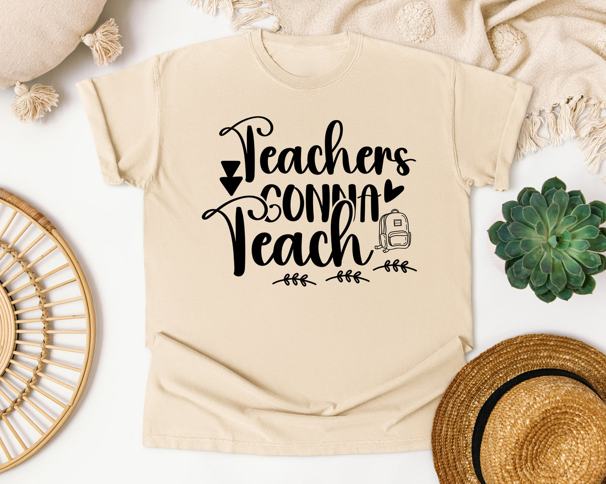 Teachers Gonna Teach Backpack graphic tee in Ivory