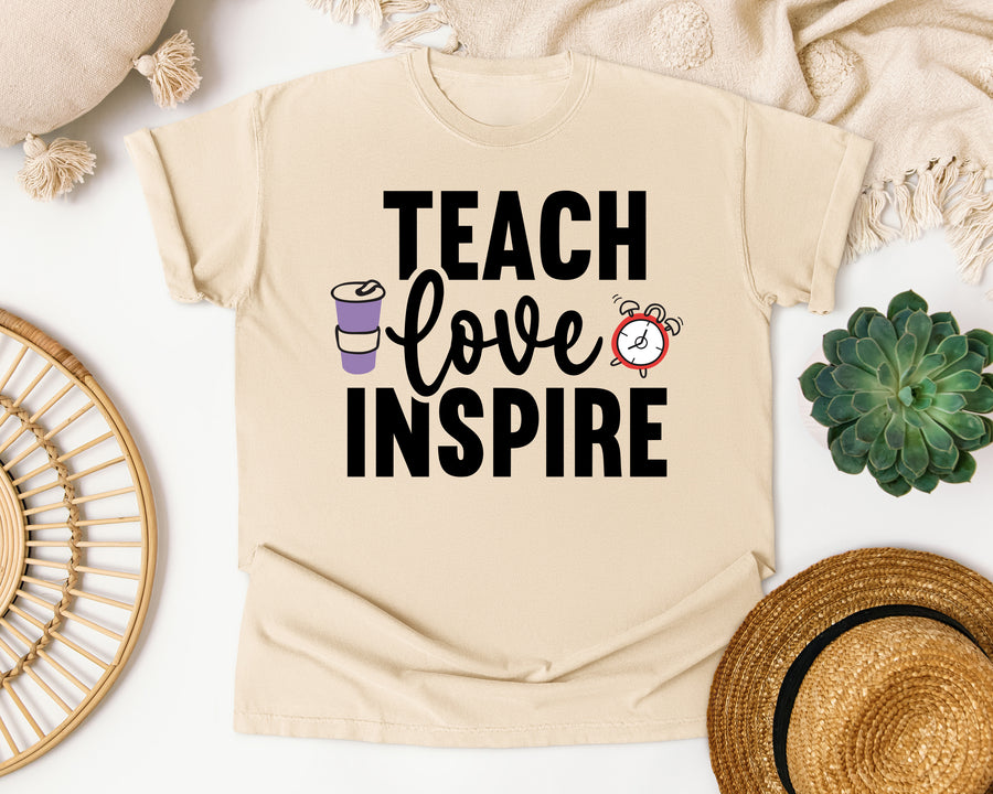 Teach Love Inspire Coffee graphic tee in Ivory