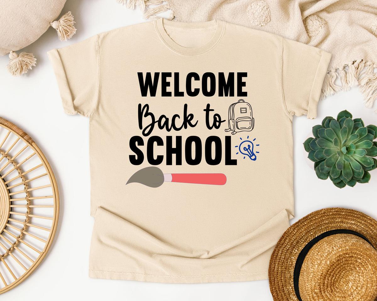 Welcome Back To School Paintbrush graphic tee in Ivory