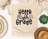 Hello Eighth Grade graphic tee in Ivory