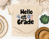 Hello 4th Grade Backpack graphic tee in Ivory