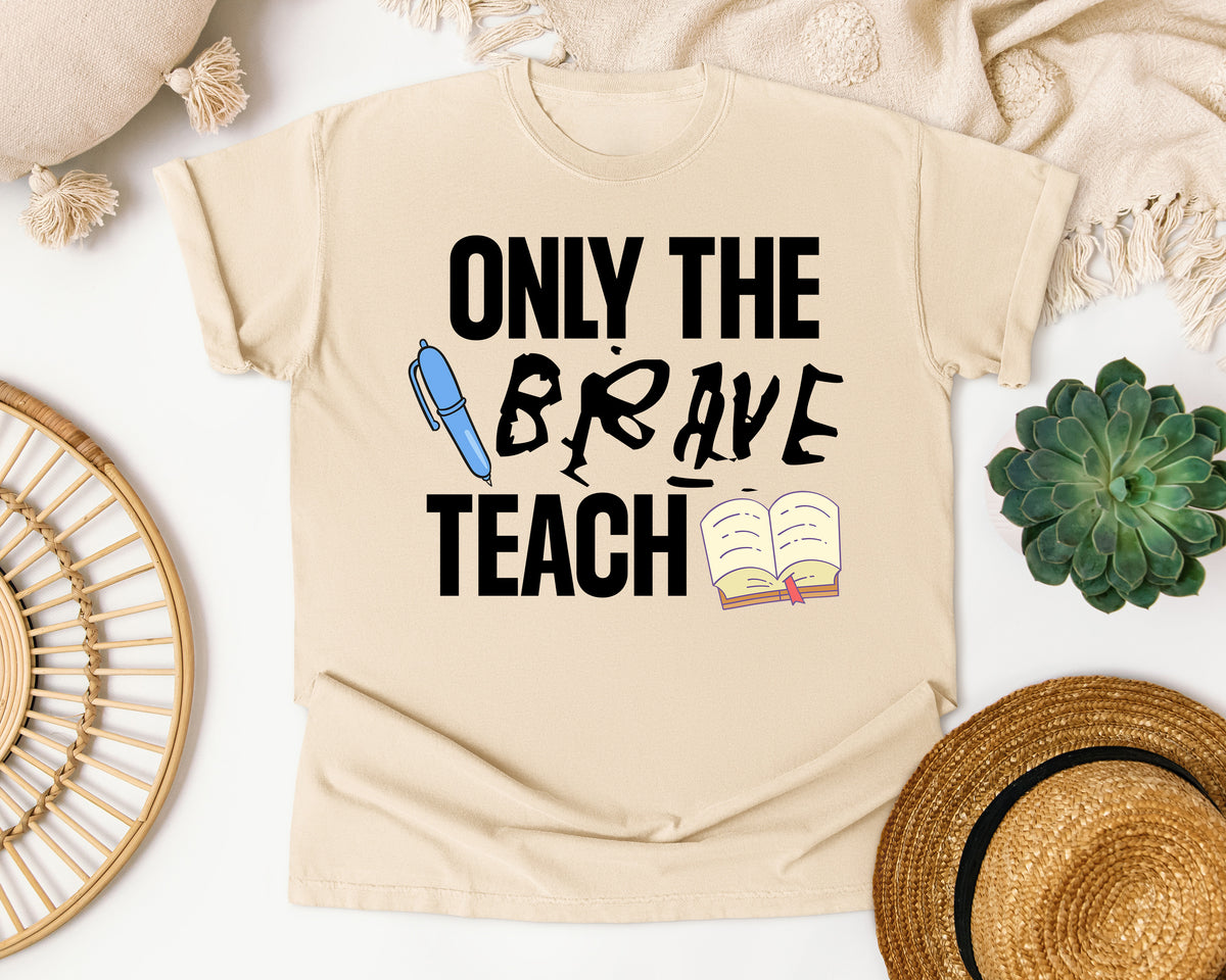 Only The Brave Teach graphic tee in Ivory