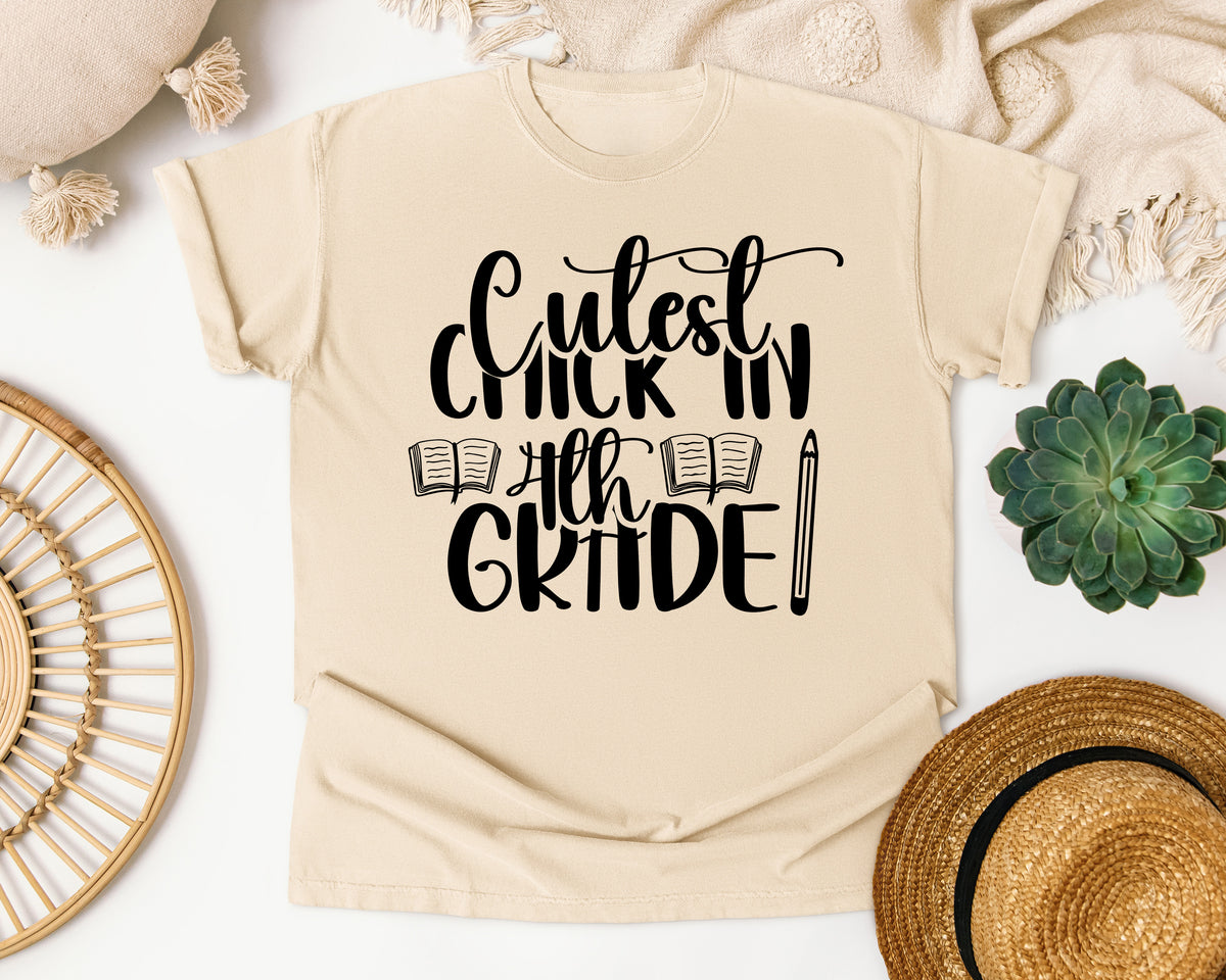 Cutest Chick In 4th Grade graphic tee in Ivory