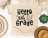 Hello 5th Grade Backpack Bulb graphic tee in Ivory