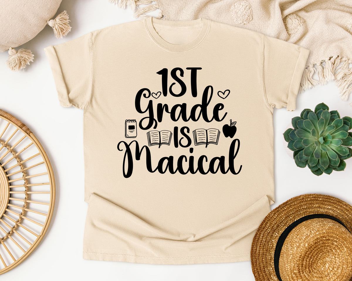 1st Grade Is Magical graphic tee in Ivory