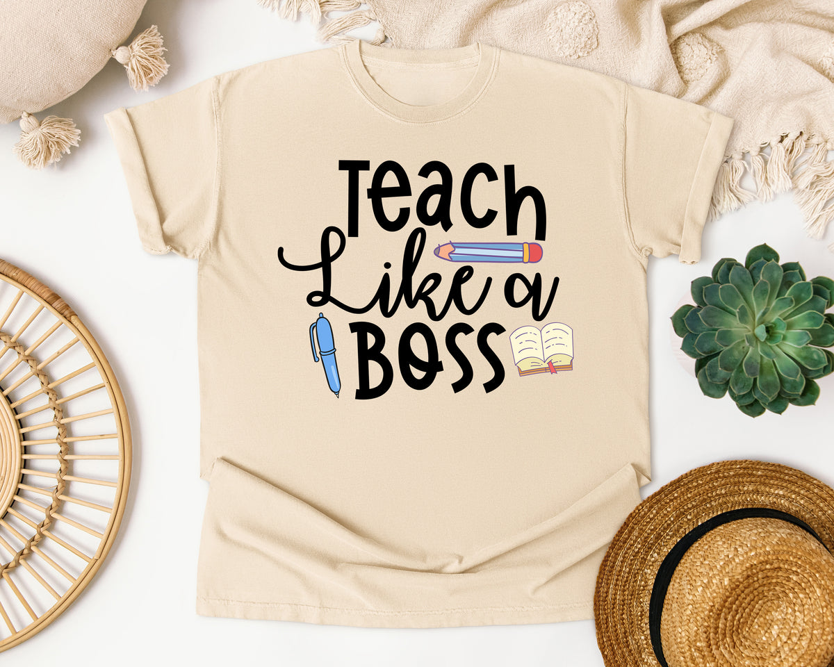 Teach Like A Boss graphic tee in Ivory