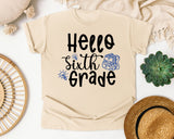 Hello Sixth Grade Backpack graphic tee in Ivory