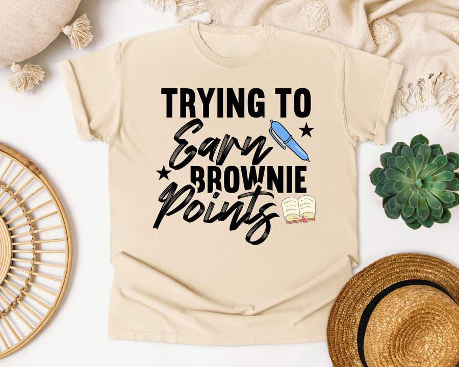 Trying To Earn Brownie Points graphic tee in Ivory