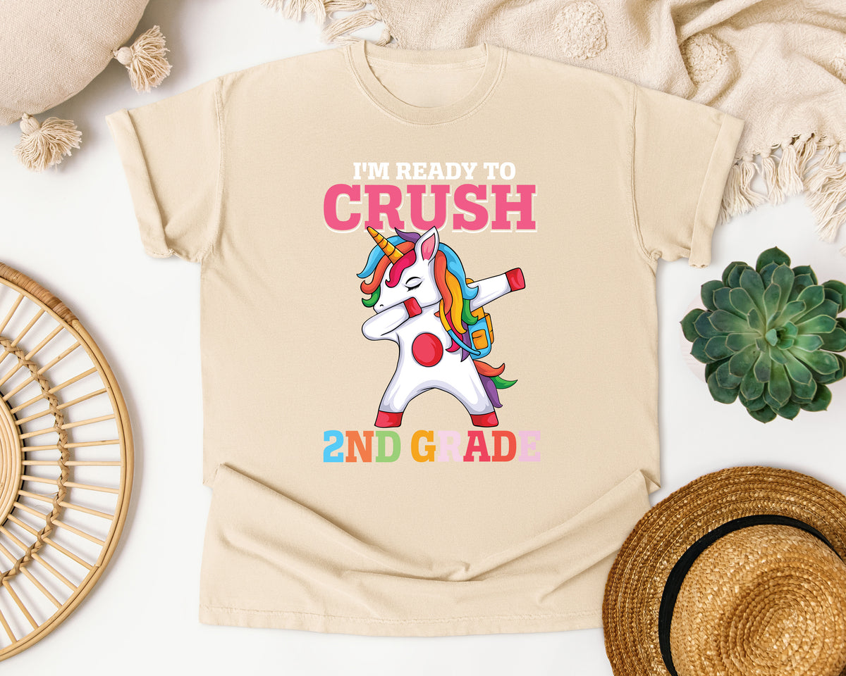 Im Ready To Crush 2nd Grade Unicorn graphic tee in Ivory