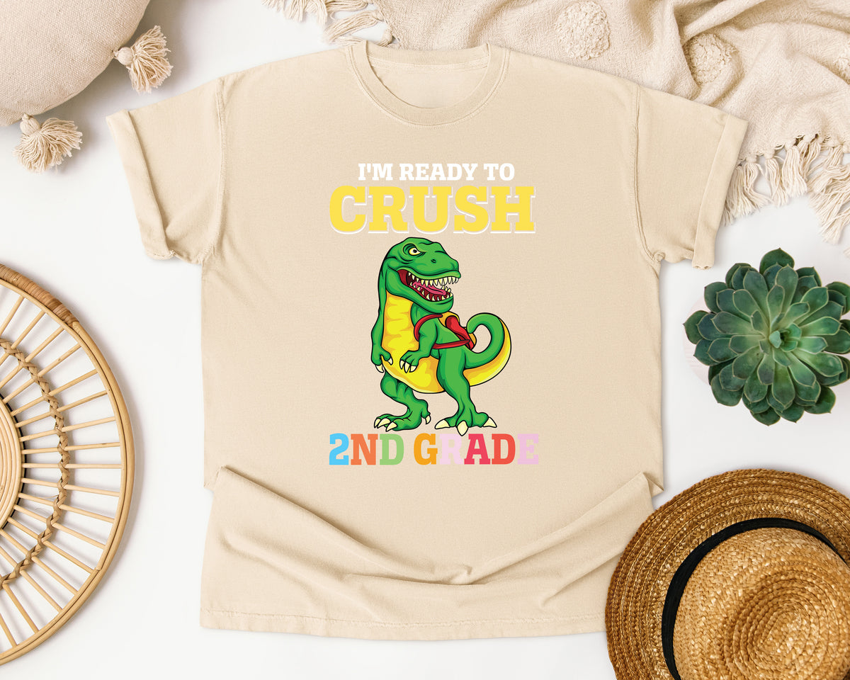 Im Ready To Crush 2nd Grade Dino graphic tee in Ivory